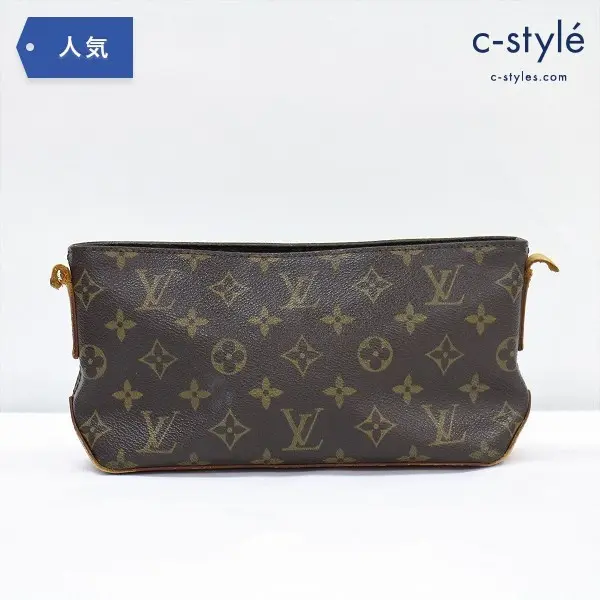 LOUIS VUITTON ルイヴィトン モノグラム トロター ショルダー バッグ レザー カバン ブラウン