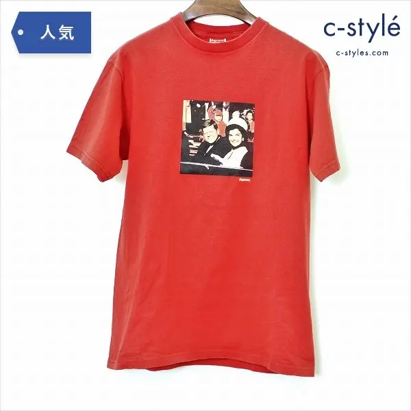 Supreme シュプリーム 08AW JFK ケネディ フォト Tシャツ Mサイズ 半袖 レッド プリント