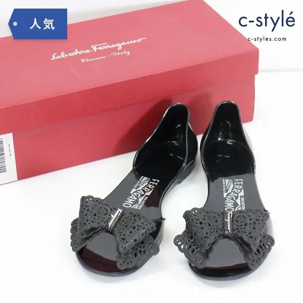 Salvatore Ferragamo サルヴァトーレ フェラガモ PREITA ラバー リボン サンダル size5