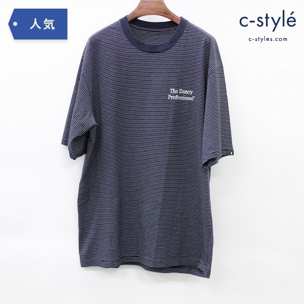 【ございます】 新品未使用 ennoy Border T-Shirt gray×navy L サイズ