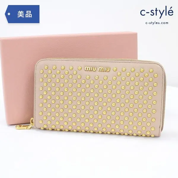 Miu Miu ミュウミュウ ラウンドジップ レザー 長財布 ウォレット レディース