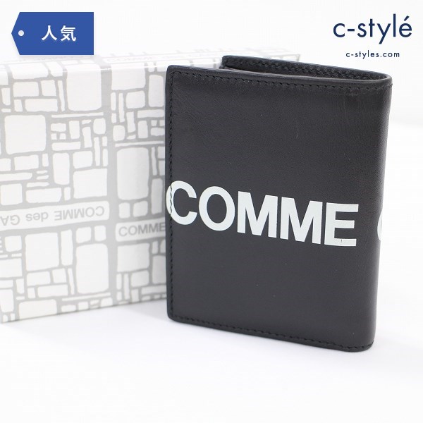 COMME des GARCONS コムデギャルソン ヒュージロゴ ウォレット カードケース 二つ折り 黒