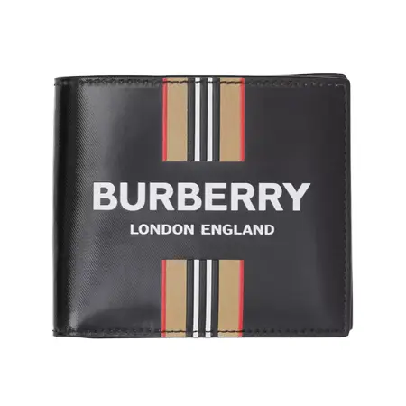 BURBERRY WALLET(バーバリー 財布) ロゴ＆アイコンストライププリント インターナショナル バイフォールドウォレット