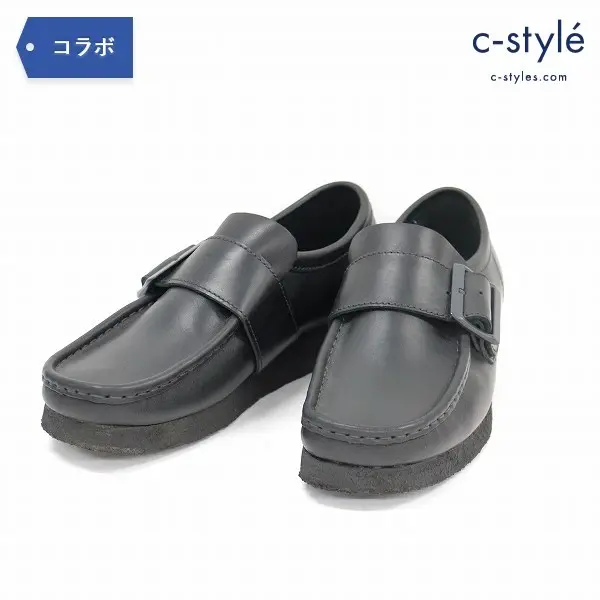 UNITED ARROWS 別注 Clarks ワラビーモンク レザー シューズ UK7 ブラック