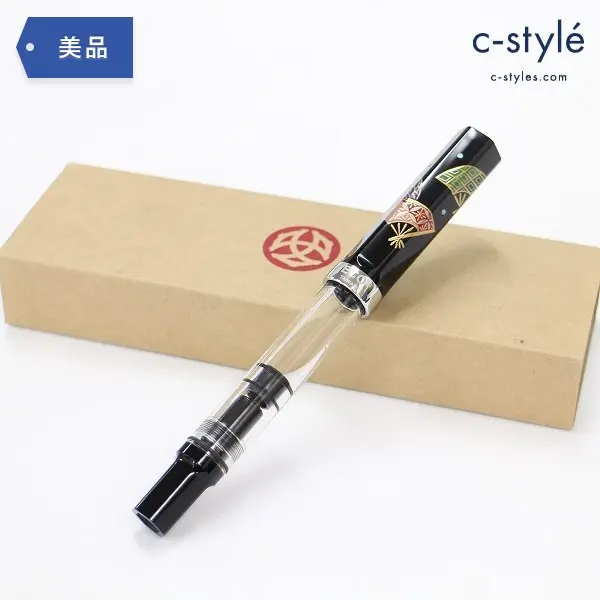 TWSBI ツイスビー 万年筆 ECO エコ 蒔絵 扇 ブラック 黒 扇子 吸入式 文具 筆記用具 ペン