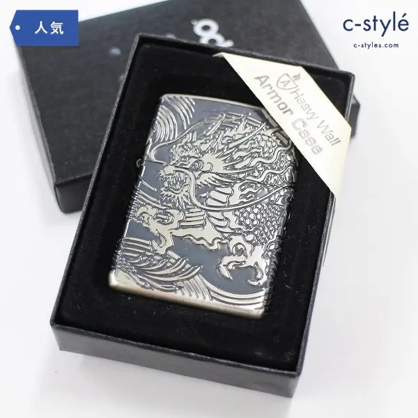 ZIPPO ジッポー アーマー Roaring Dragon 2006 オイルライター 龍 深堀 金 いぶし 喫煙具