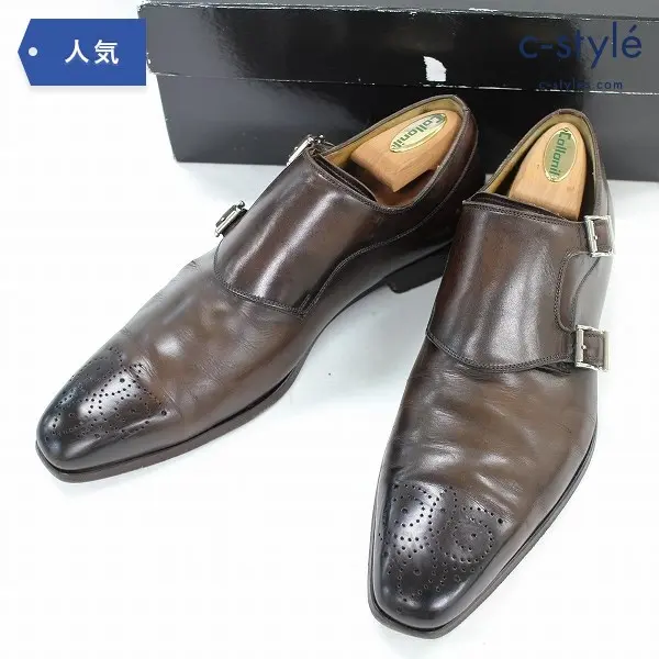 MAGNANNI マグナーニ ダブルモンク ストラップ シューズ size41 メダリオン