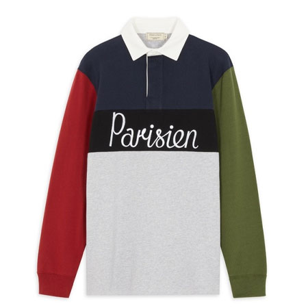 KITSUNE Parisien(キツネパリジャン) PARISIEN COLORBLOCK RUGBY POLO