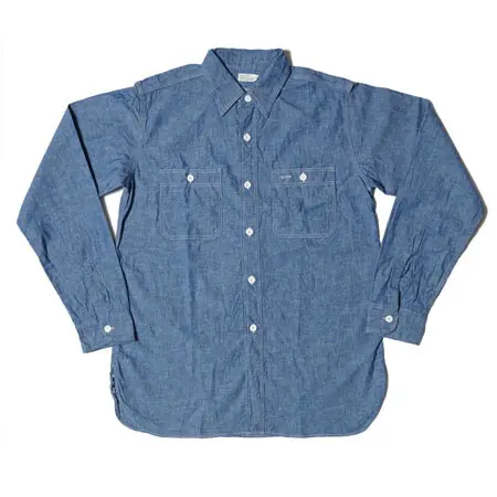 WAREHOUSE(ウェアハウス) Lot 3076 TRIPLE STITCH WORK SHIRTS シャンブレー サックス NON WASH