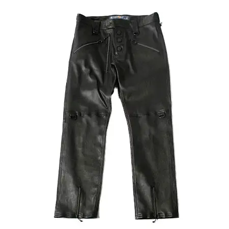 BLACKMEANS(ブラックミーンズ) ラムレザー CENTER SLIT PANTS