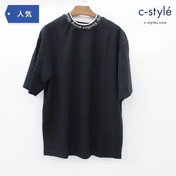 Acne Studios アクネストゥディオズ ブラック ジャガード ロゴ Tシャツ XXS