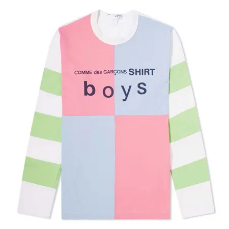 COMME des GARCONS SHIRT boys(コムデギャルソンシャツボーイズ) Long Sleeve Colour Block Logo Tee