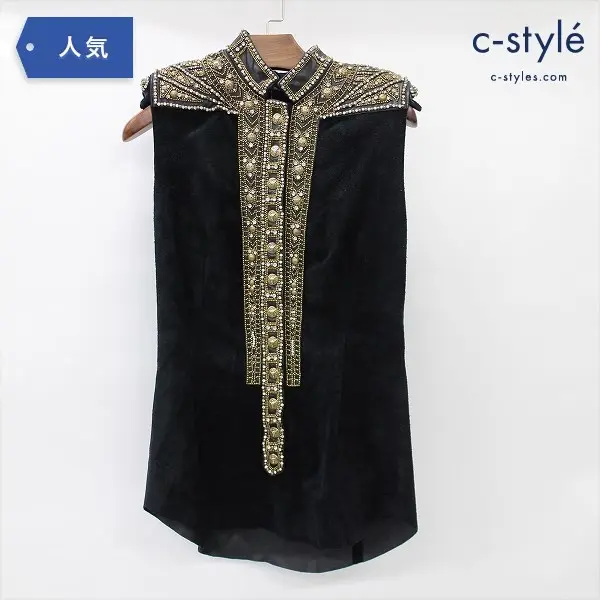 BALMAIN バルマン トップス size36 羊革 フランス製 レディース ブラック
