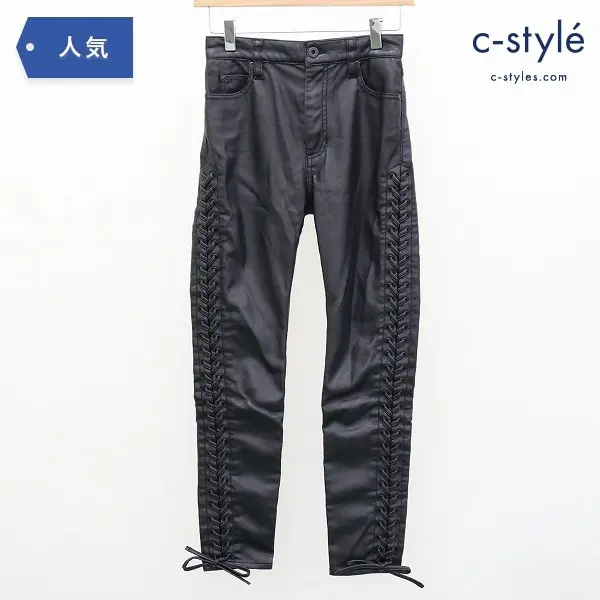 ヒステリックグラマー レースアップ パンツ XS フェイクレザー
