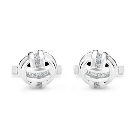 De Beers(デビアス) Knot cufflinks in white gold