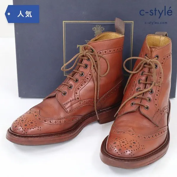 Tricker’s トリッカーズ 2508 ウィングチップ カントリー ブーツ 8 レザー