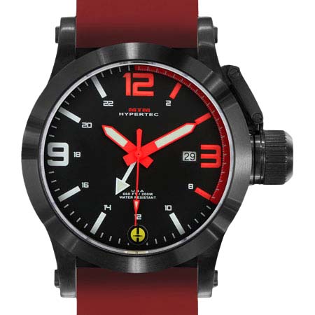 MTM(エムティーエム) HYPERTEC 44 BLACK – RED DIAL – RED RUBBER II- BLACK Buckle