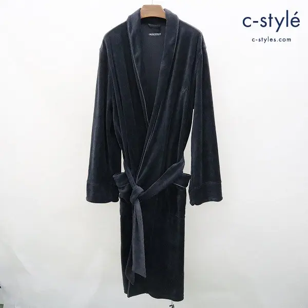 EMPORIO ARMANI エンポリオ アルマーニ ガウンコート M ベロア ロング 綿