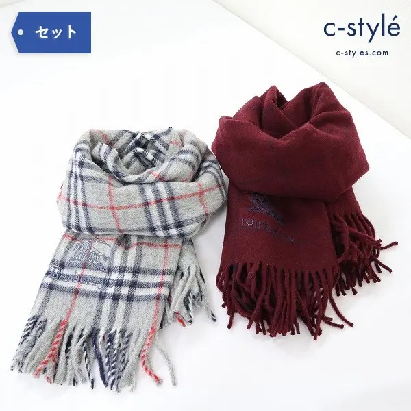 BURBERRY バーバリー ウール マフラー 2点 ノバチェック ストール 男女兼用