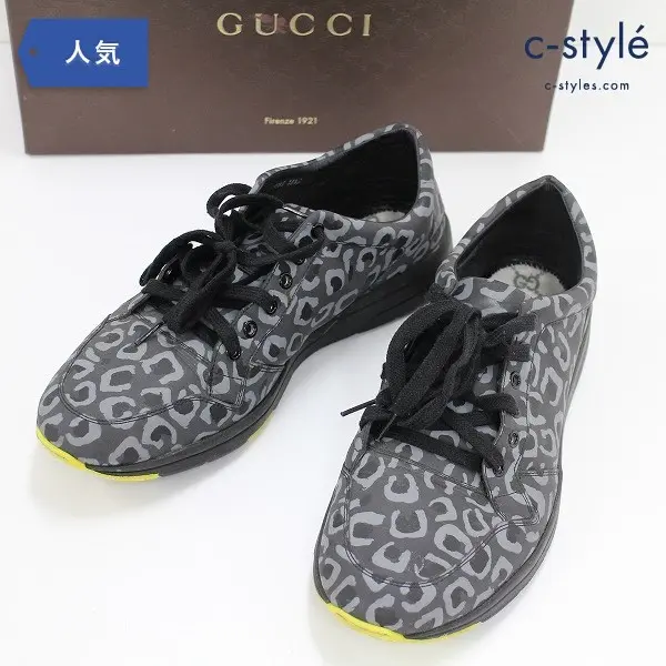 GUCCI グッチ リフレックス レオパード プリント スニーカー 10 1/2 レザー