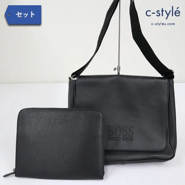 HUGO BOSS ヒューゴボス クラッチバッグ ブラック + ショルダーバッグ ブラック