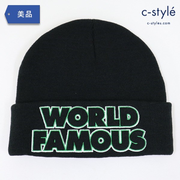 SUPREME シュプリーム × WORLD FAMOUS ワールドフェイマス ニット帽 ブラック