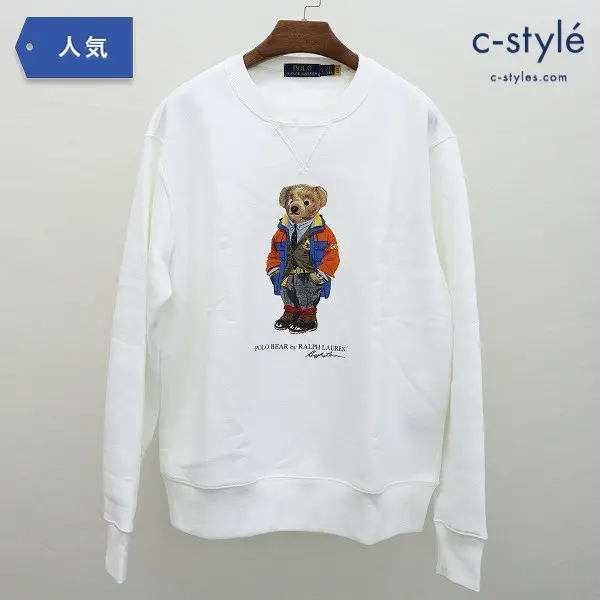 POLO RALPH LAUREN ベア フリース スウェットシャツ LG ホワイト トレーナー