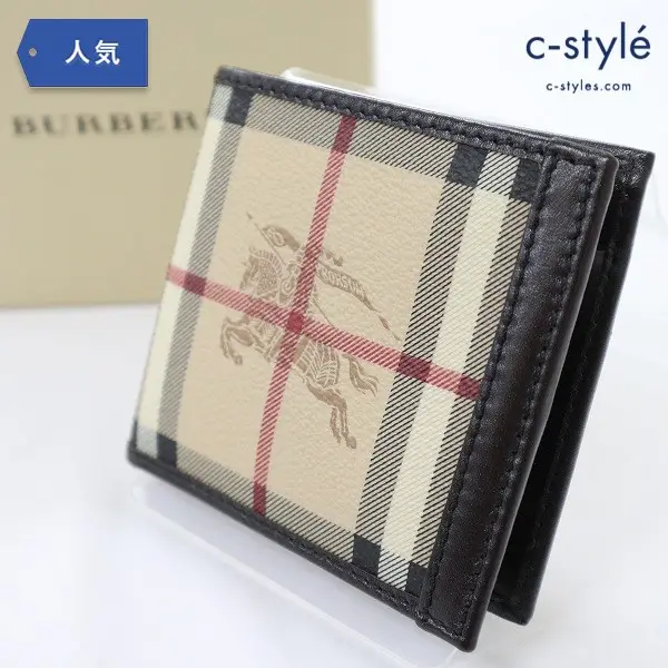 BURBERRY バーバリー 二つ折り財布 レザー 牛革 ウォレット