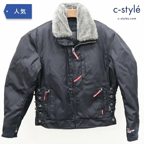 KADOYA カドヤ ファブリックジャケット L ブラック プロテクター無 ライダース