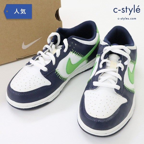 NIKE PS DUNK LOW GREEN BEAN-MID NAVY F304847 13cm スニーカー キッズ