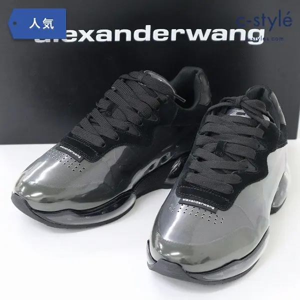 Alexander wang AWNYC Stadium Calf Suede PVC スニーカー 37 ブラック
