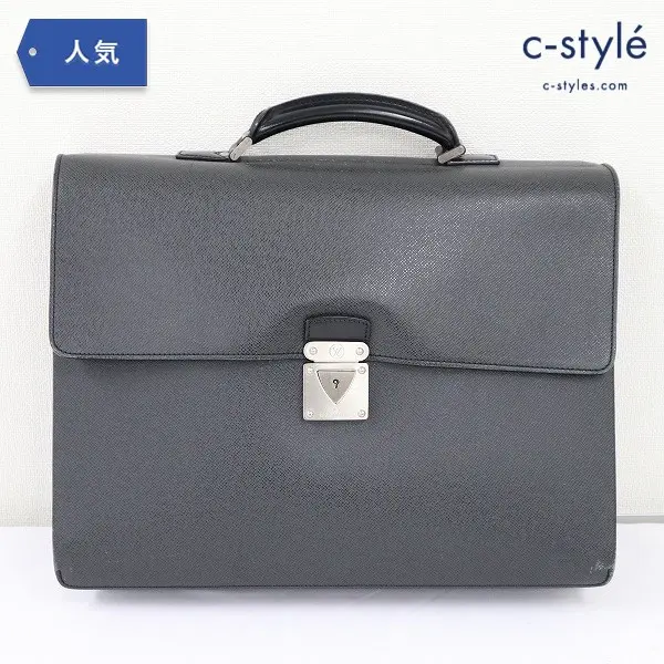 LOUIS VUITTON ビジネスバッグ タイガ RI2008 グレー 牛革 カバン ヴィトン