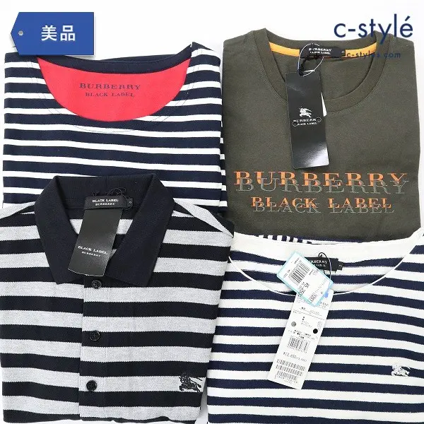 BURBERRY BLACK LABEL Tシャツ L 3 クルーネック ボーダー 計4点