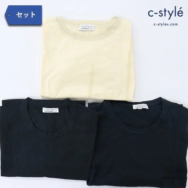 ZILLI ジリー Tシャツ 半袖 48 52 54 綿100 ブラック ベージュ ネイビー 計3点