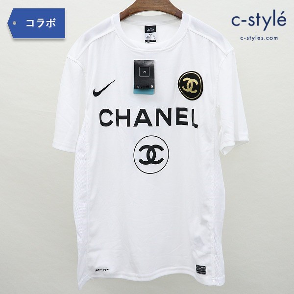 NIKE × EVANESCE BOUTIQUE シャネルパロディーロゴ サッカーシャツ XL 白