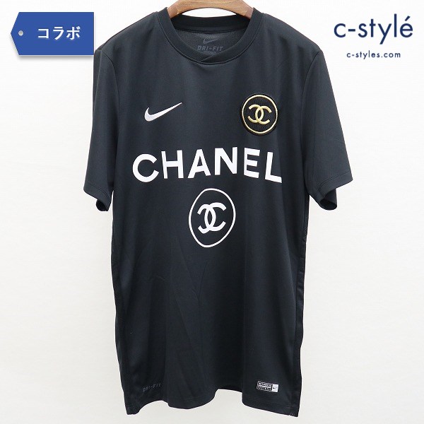 NIKE × EVANESCE BOUTIQUE シャネルパロディーロゴ サッカーシャツ XL 黒