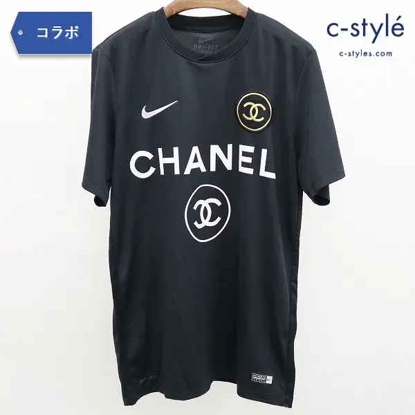 NIKE × EVANESCE BOUTIQUE シャネルパロディーロゴ サッカーシャツ XL 黒の買取金額(買取実績)