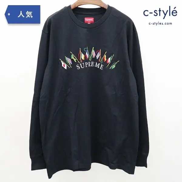 シュプリーム Supreme Floags L/S TOP XL ブラック 綿 国旗