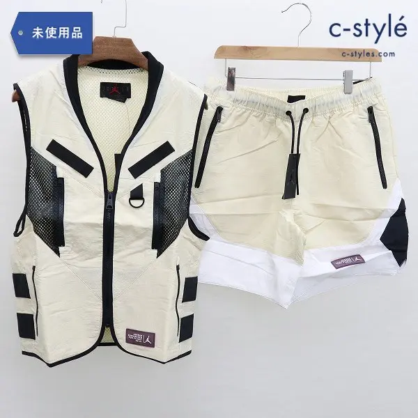 NIKE JORDAN 23 エンジニアード ショートパンツ + メンズベスト M ベージュ