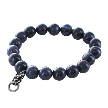 TRAVIS WALKER(トラヴィスワーカー) STONE WITH SMALL GARGOYLE BEAD BRACELET (10mm SAPPHIRE)