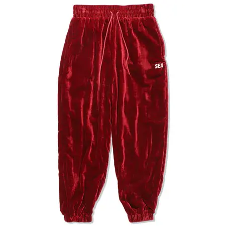 wind and sea(ウィンダンシー) SEA -VELOUR TRACK PANTS- / BURGUNDY (JER-25)