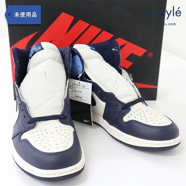 NIKE AIR JORDAN 1 RETRO HIGH OG 28cm ホワイト ネイビー スニーカー