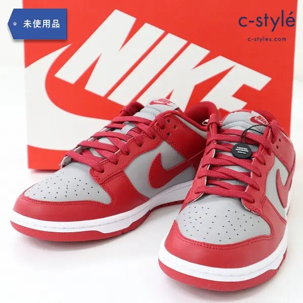 NIKE ナイキ DUNK LOW RETRO 28cm レッド×グレー スニーカー DD1391-002