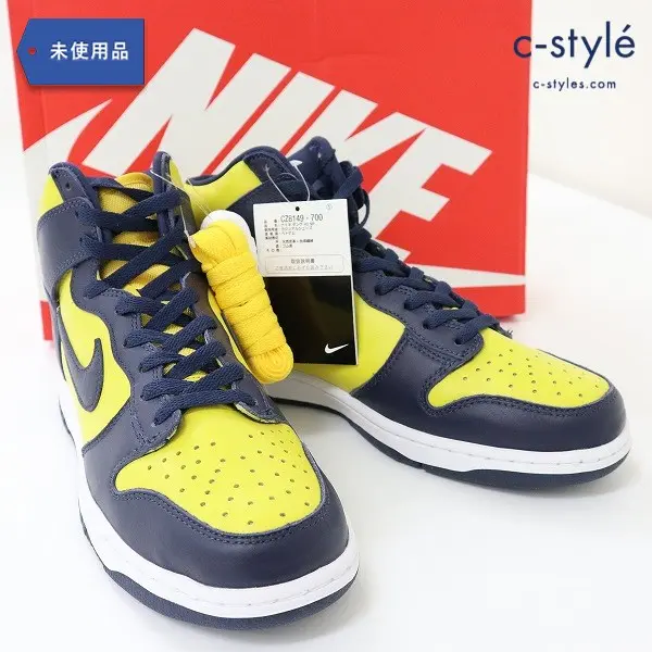 NIKE DUNK HI SP 28cm ネイビー×イエロー CZ8149-700 スニーカー シューズ