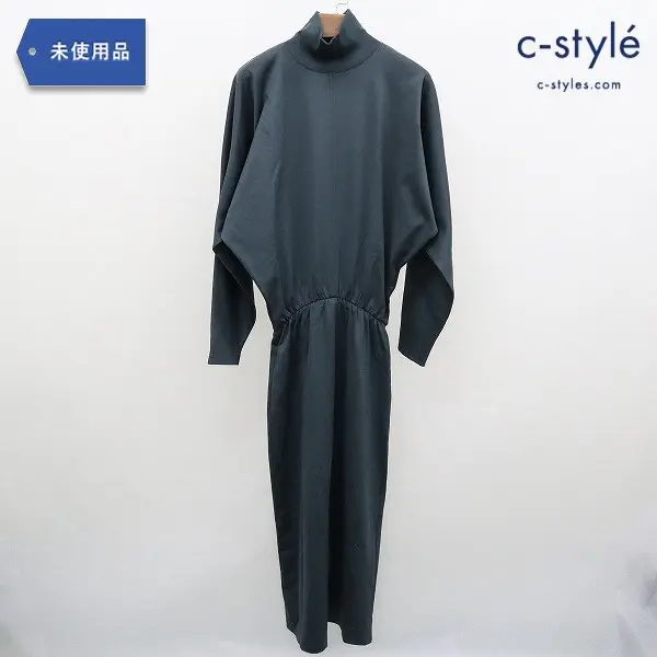 LEMAIRE LOOSE TURTLENECK DRESS ルーズタートルネックドレス XS グリーン系