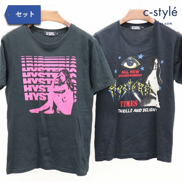 HYSTERIC GLAMOUR Tシャツ ガールプリント S ピンク マルチ 綿