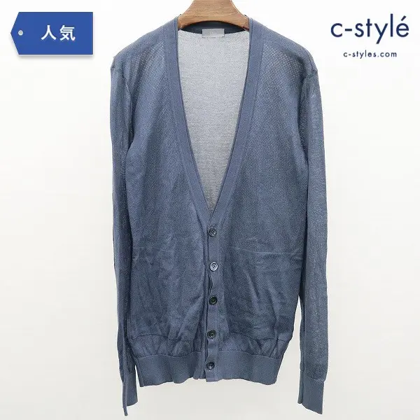 DIOR HOMME 2010SS メッシュレイヤードカーディガン 44 ブルー ディオール 綿