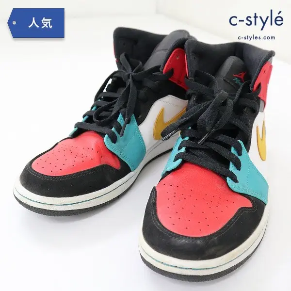 NIKE ナイキ AIR JORDAN 1 MID MULTI COLOR スニーカー 28cm マルチカラー