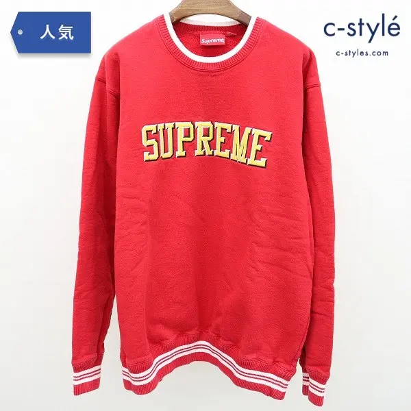 Supreme シュプリーム Felt Shadow Crewneck トレーナー XL レッド ロゴ