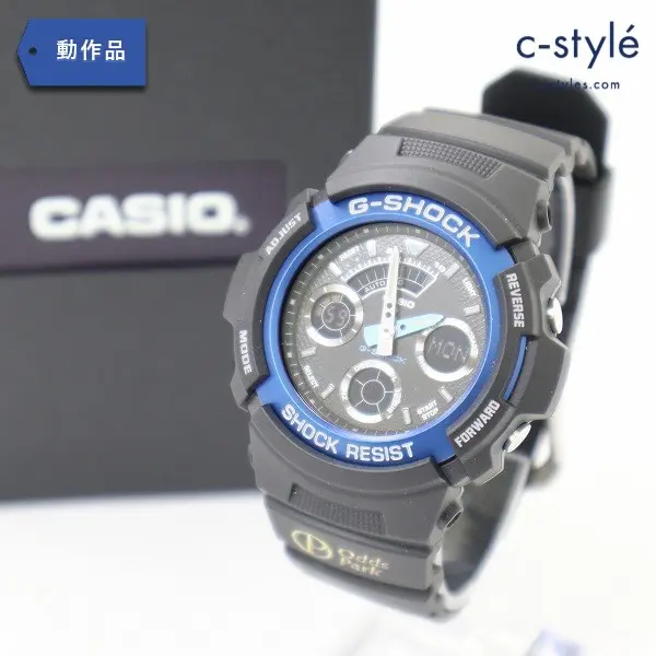 CASIO G-SHOCK × オッズパーク AW-591-2AJF 腕時計 ブラック×ブルー 限定品